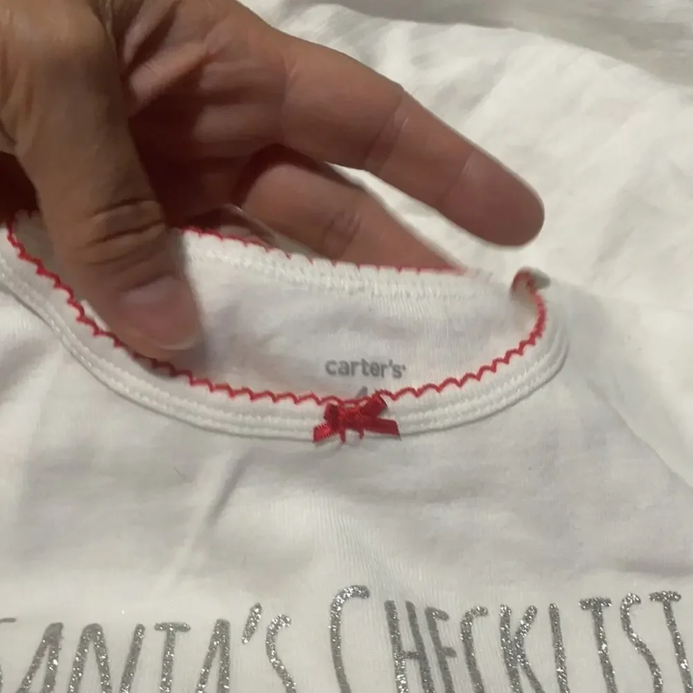 Carters 4t Christmas red white pj’s worn once